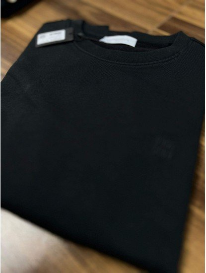 8961-NTW Siyah Bisiklet Yaka Sweath