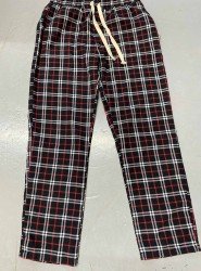 8970-GAP Siyah Kareli Pamuklu Arka Cep  Detaylı Pijama Altı