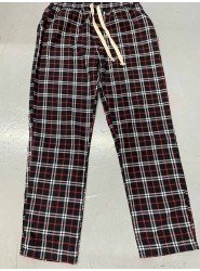 8970-GAP Siyah Kareli Pamuklu Arka Cep  Detaylı Pijama Altı