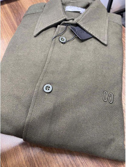 8971-NTW  Haki Kışlık Pamuklu  Gömlek