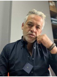 8976-Briva Lacivert Pamuk Saten Comfort Fit Gömlek