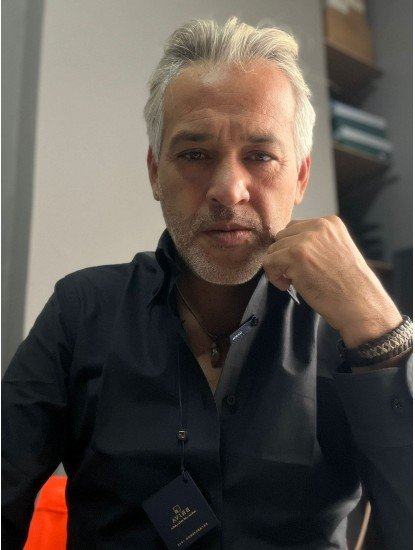 8977-Briva Mat Siyah Comfort Fit Gömlek