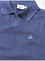 8982-Bymn Lacivert Dokulu Polo Yaka Triko Kazak