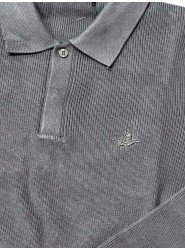 8985-Bymn Antrasit Gizli Düğmeli Polo Yaka Triko Kazak