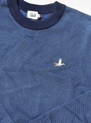 8987-Bymn Lacivert Bisiklet Yaka Desenli Triko Kazak