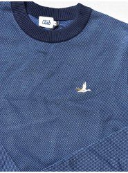 8987-Bymn Lacivert Bisiklet Yaka Desenli Triko Kazak