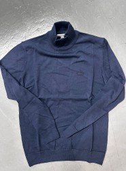 8988-Lcst Lacivert Yarım Balıkçı Triko Kazak