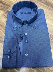 8994-Briva Antrasit Minik Kareli Pamuklu Gömlek