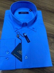 8995-Briva Mavi Pamuklu Gömlek