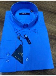 8995-Briva Mavi Pamuklu Gömlek