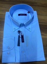 8997-Briva Açık Mavi Pamuk Saten Gömlek