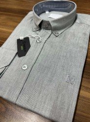 9008-NTW Gri Pamuklu  Gömlek