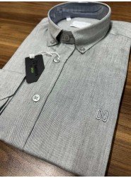9008-NTW Gri Pamuklu  Gömlek