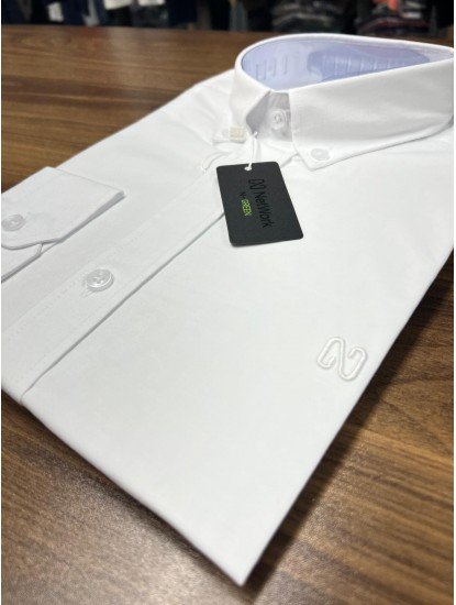 9009-NTW Beyaz Pamuklu  Gömlek