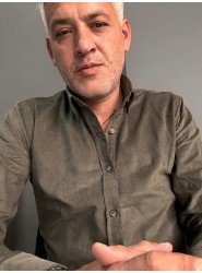 9016-Briva Haki Kadife Dik Yaka Slim Fit Gömlek