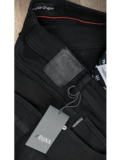 9019-Zegna Siyah Kot Pantolon