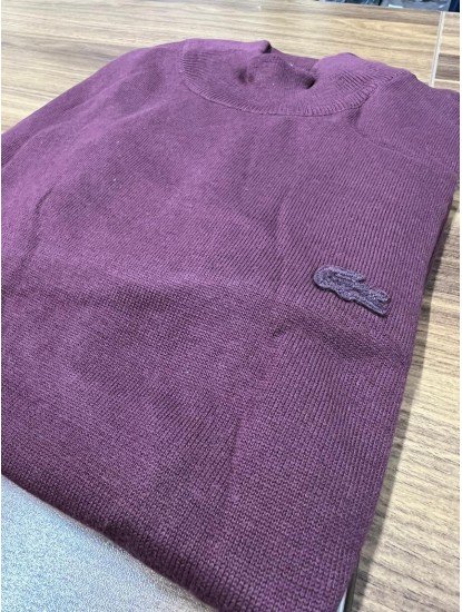 9030-Lcst Yarım Balıkçı Bordo Triko Kazak