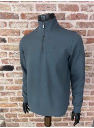 9056-Bymn Gri Yarım Fermuarlı Sweath