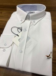 9048-BYMN Beyaz Kırışmaz  Slim Fit Gömlek