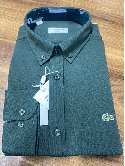 9055-LCST Haki Slim Fit Gömlek