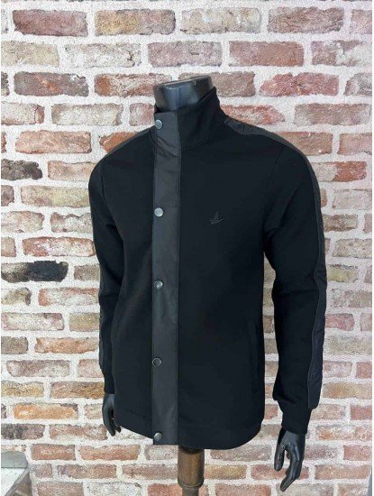 9057-Bymn Siyah Fermuarlı Çıt Çıtlı Sweath