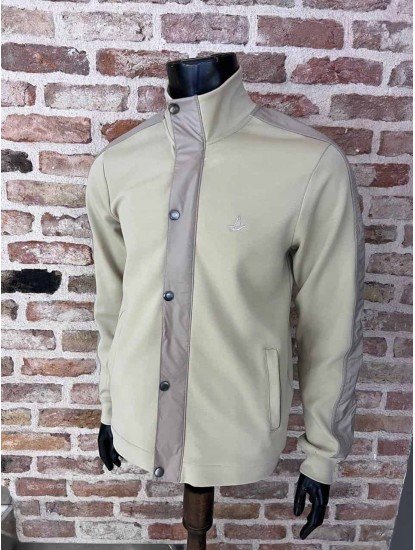 9058-Bymn Bej Fermuarlı Çıt Çıtlı Sweath