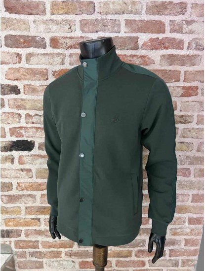 9059-Bymn Haki Yeşil Fermuarlı Çıt Çıtlı Sweath