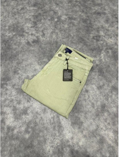 9068-NTW Açık Yeşil Pamuk Gabardin Pantolon
