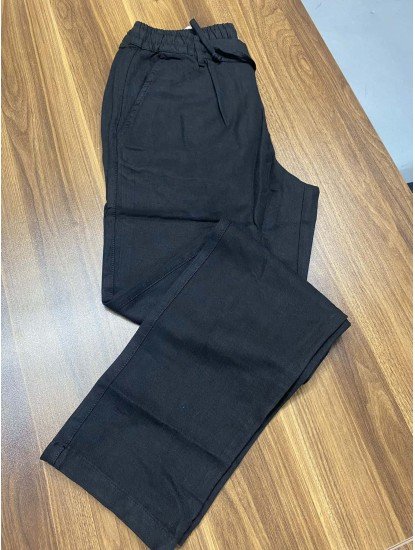 9073-BYMN Siyah Pamuklu Pantolon