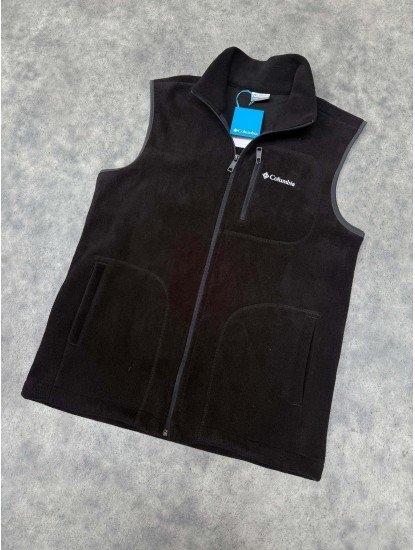 9078-Columbia Siyah Fermuarlı Polar Yelek
