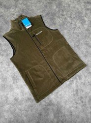 9079-Columbia Haki Fermuarlı Polar Yelek