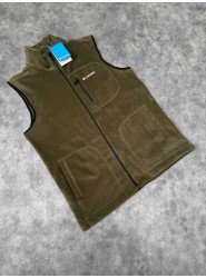 9079-Columbia Haki Fermuarlı Polar Yelek