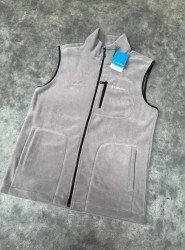 9081-Columbia Gri Fermuarlı Polar Yelek