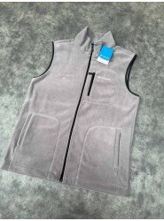 9081-Columbia Gri Fermuarlı Polar Yelek