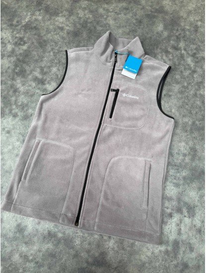 9081-Columbia Gri Fermuarlı Polar Yelek