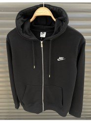 9083-NK Siyah Tam Fermuarlı Kapşonlu Sweath