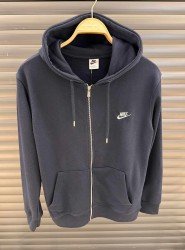 9085-NK Lacivert Tam Fermuarlı Kapşonlu Sweath