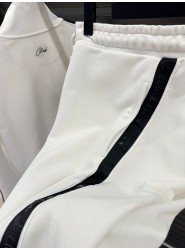 9091-BYMN Ekru Kenarları Şeritli Eşofman Altı