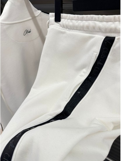 9091-BYMN Ekru Kenarları Şeritli Eşofman Altı