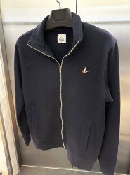 9095-BYMN Lacivert Dik Yaka Tam Fermuarlı  Sweath