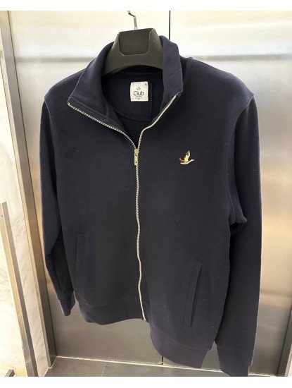 9095-BYMN Lacivert Dik Yaka Tam Fermuarlı  Sweath