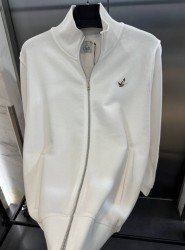 9097-BYMN Ekru Dik Yaka Tam Fermuarlı  Sweath