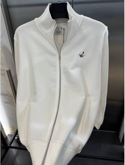 9097-BYMN Ekru Dik Yaka Tam Fermuarlı  Sweath