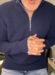 9107-CECE Lacivert Yarım Fermuarlı  Kazak