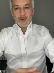 9121-Briva Beyaz Kendinden Desenli Gizli Düğmeli Gömlek