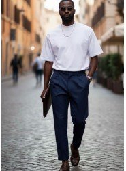 9123-MAVİ BEYAZ KISA KOL LOOSE FIT YARIM BOĞAZLI TSHİRT